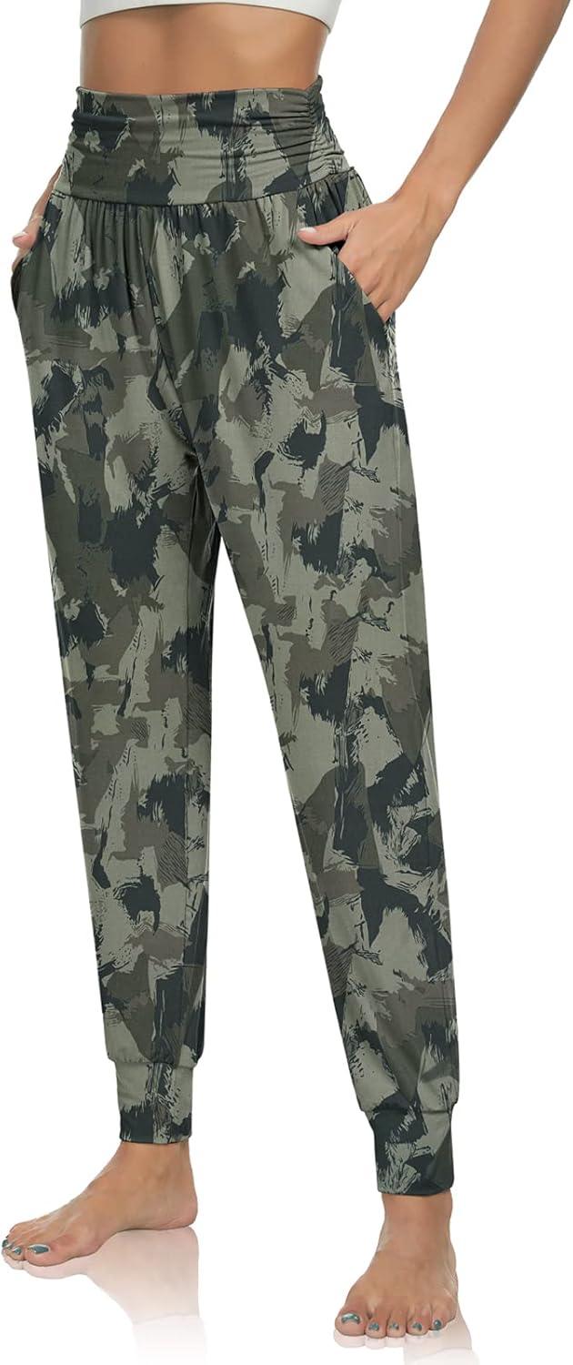 image:imageUEU Womens Cozy Yoga Joggers Pants Loose Workout Sweatpants Comfy Lounge Pants with PocketsCamouflage