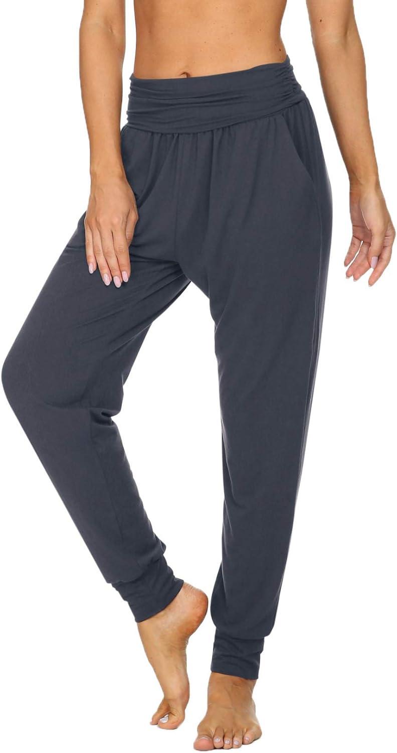 image:imageUEU Womens Cozy Yoga Joggers Pants Loose Workout Sweatpants Comfy Lounge Pants with PocketsDark Gray