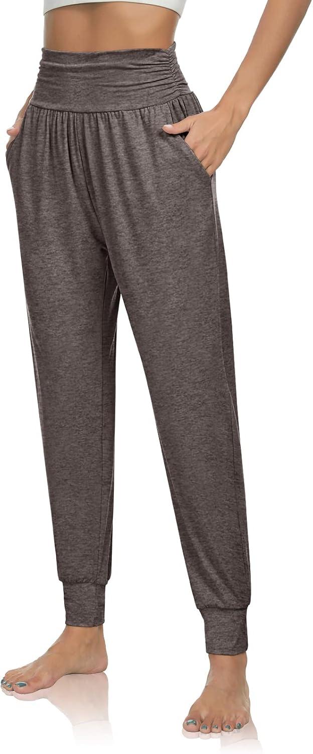 image:imageUEU Womens Cozy Yoga Joggers Pants Loose Workout Sweatpants Comfy Lounge Pants with PocketsLight Sag