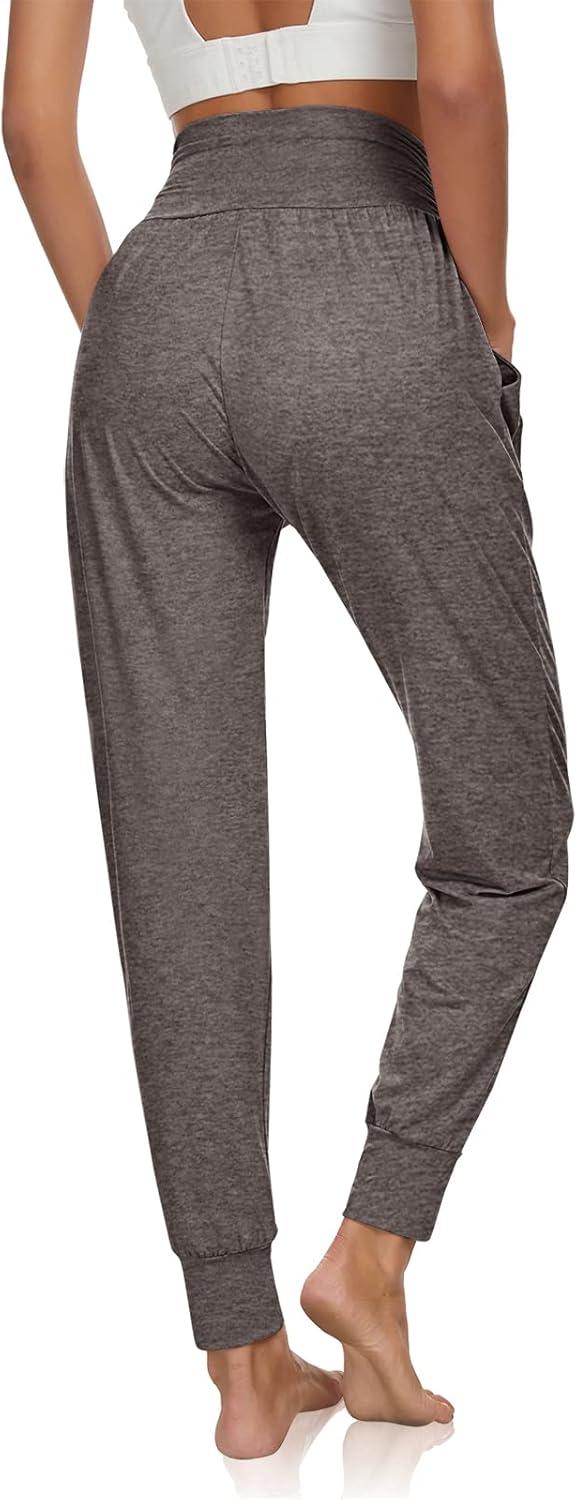 image:imageUEU Womens Cozy Yoga Joggers Pants Loose Workout Sweatpants Comfy Lounge Pants with PocketsLight Sag