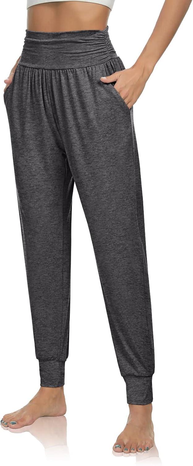 image:imageUEU Womens Cozy Yoga Joggers Pants Loose Workout Sweatpants Comfy Lounge Pants with PocketsSage