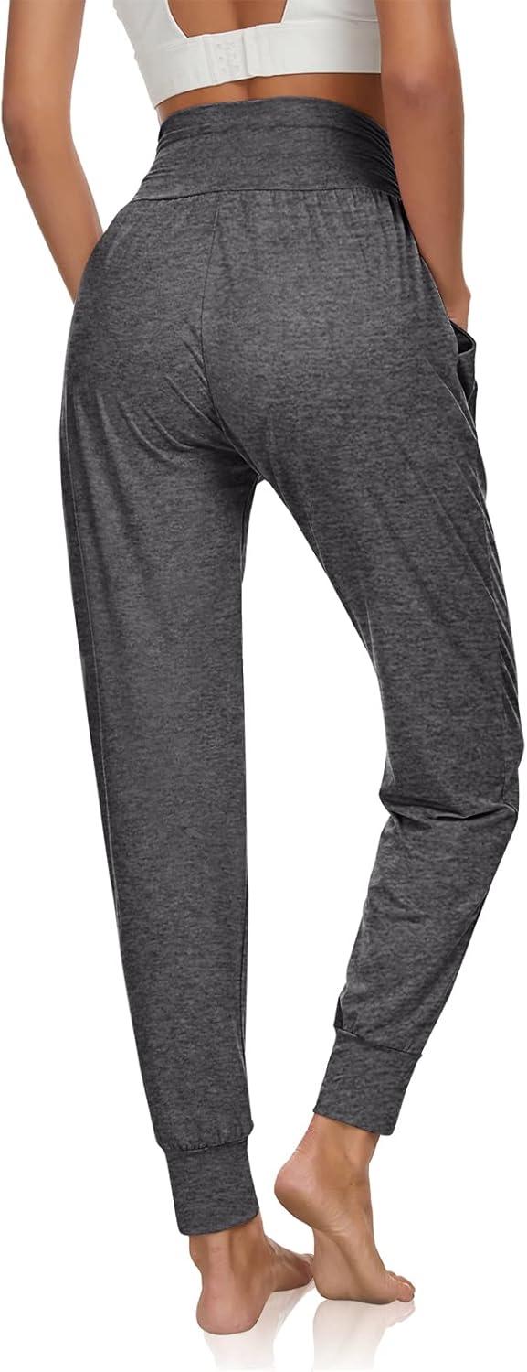 image:imageUEU Womens Cozy Yoga Joggers Pants Loose Workout Sweatpants Comfy Lounge Pants with PocketsSage