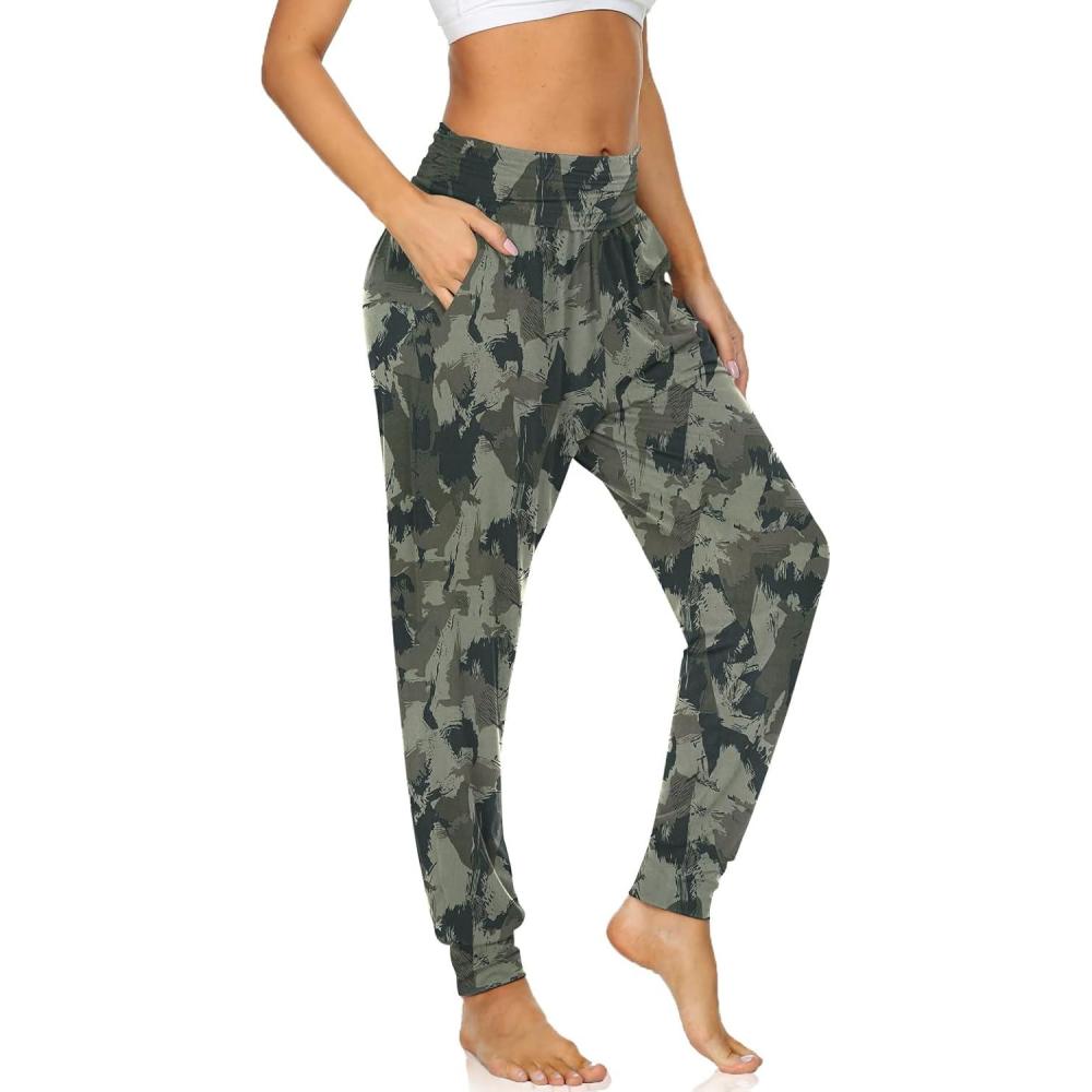 image:imageUEU Womens Cozy Yoga Joggers Pants Loose Workout Sweatpants Comfy Lounge Pants with PocketsCamouflage